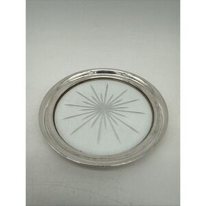 Antique Whiting MFG Co Sterling Silver and Crystal Wine Coaster